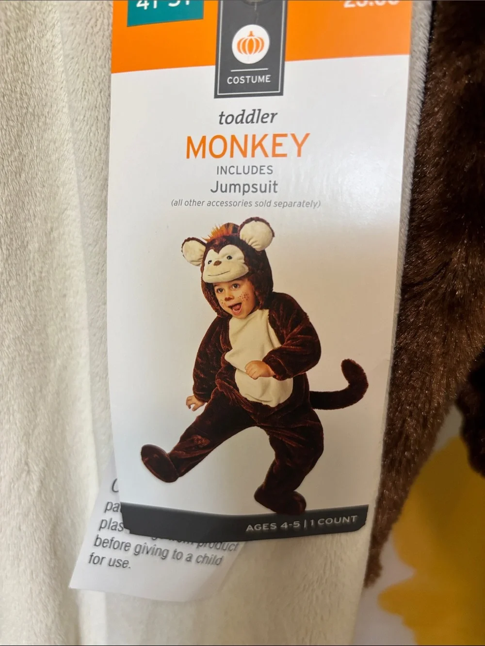 Plush Monkey Kids Costume - Brown and Cream Soft Animal Costume